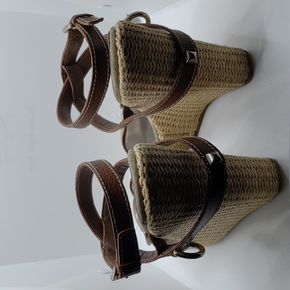 Prada Brown Wedge Sandals - Picture 8 of 16